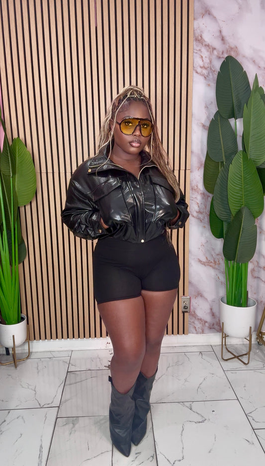 Leather Bomber Jacket