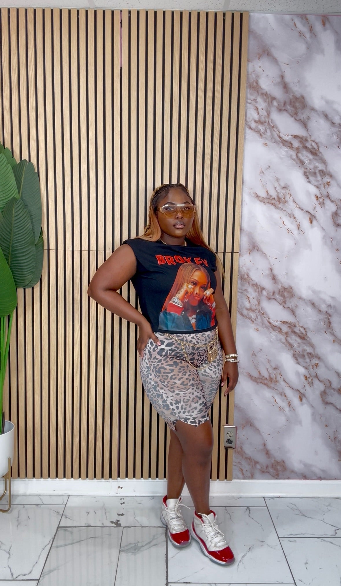 Cheetah biker shorts