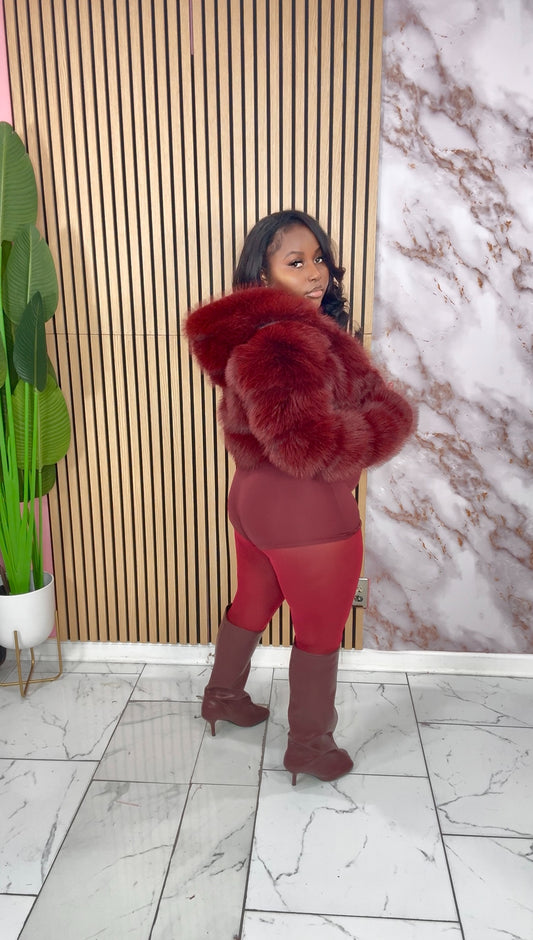 Burgundy Fur Coat