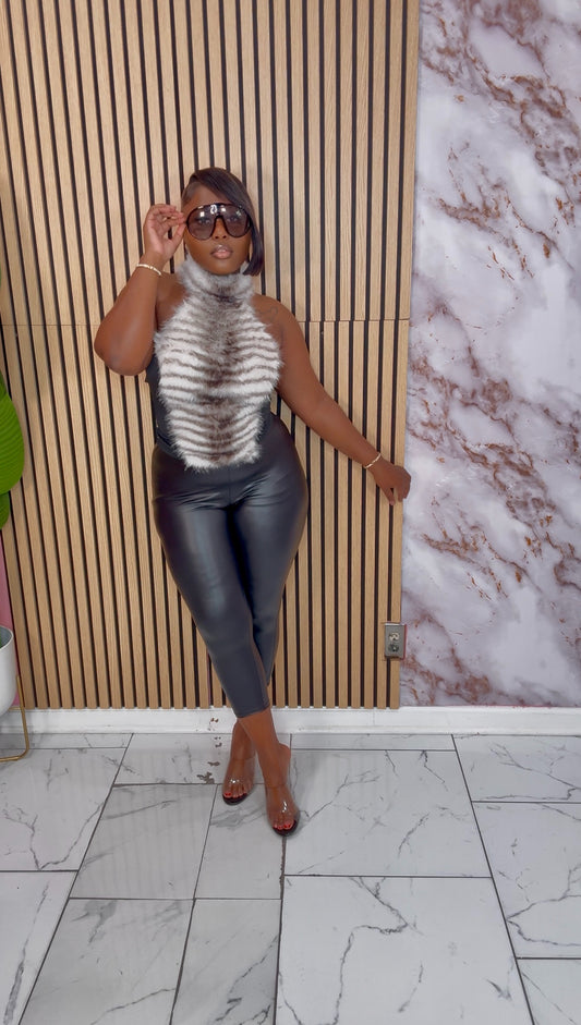 Black Leather Capris