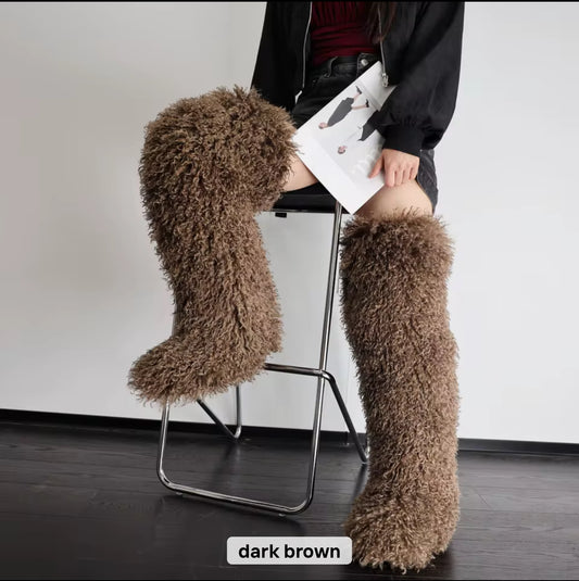 PRE ORDER DARK CHOCOLATE Fur Boots