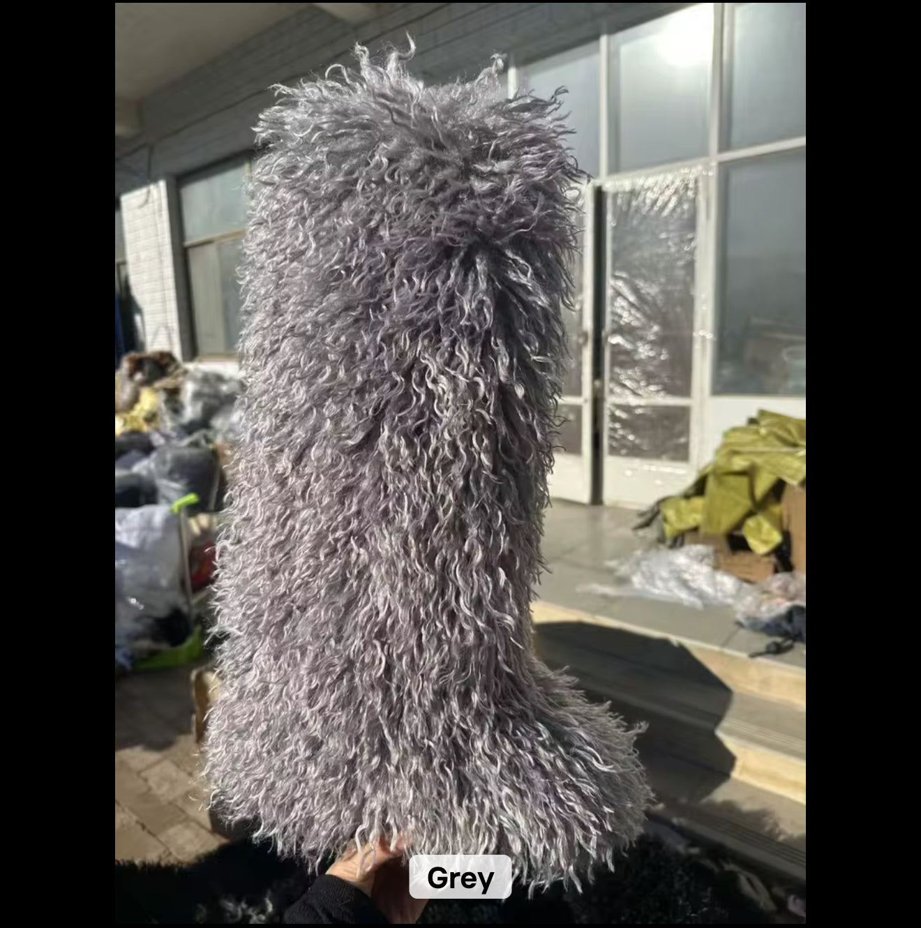 GREY Fur Boots