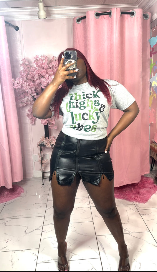Zipper Leather Skirt