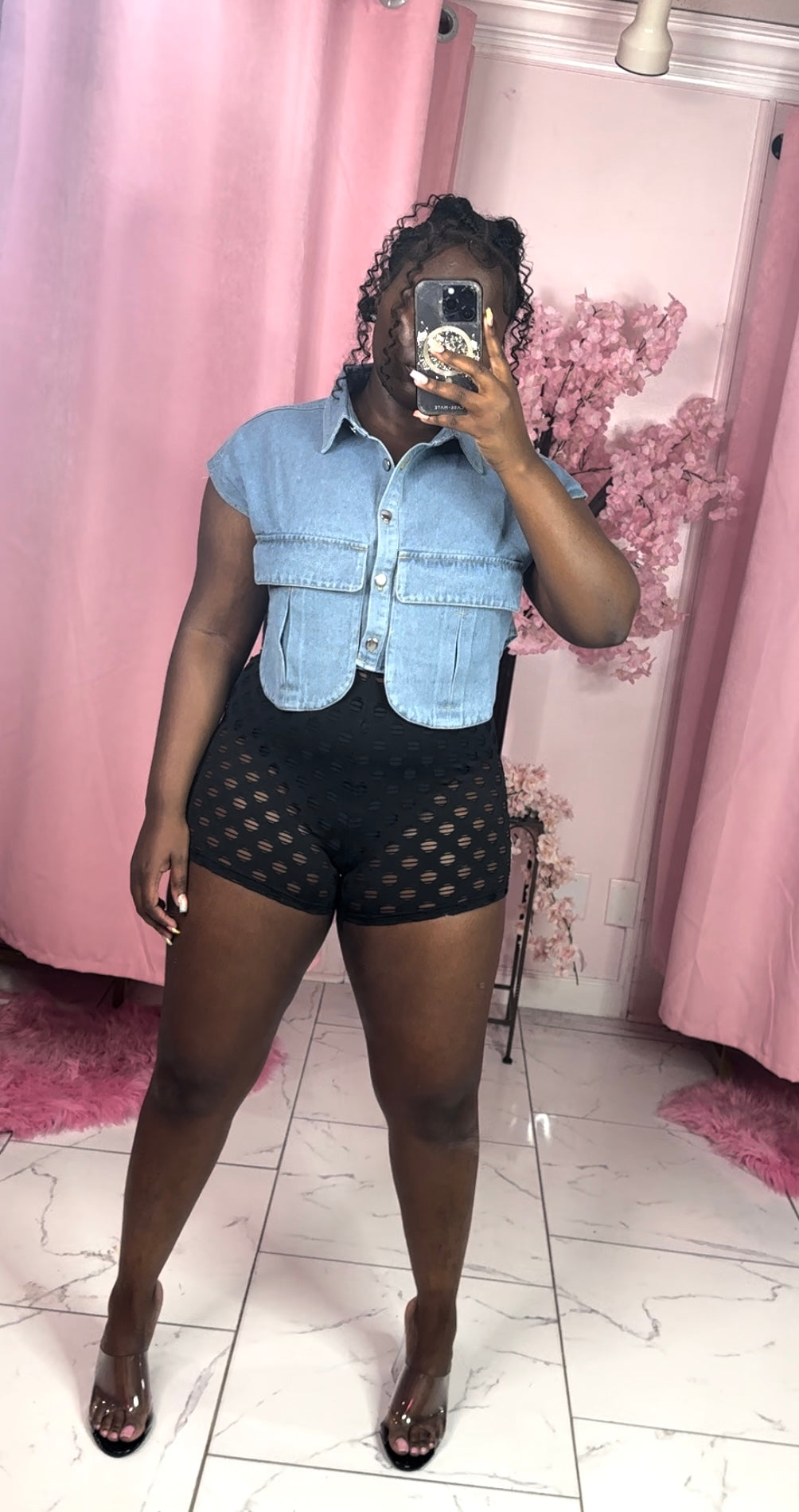 Cut Out Black Short