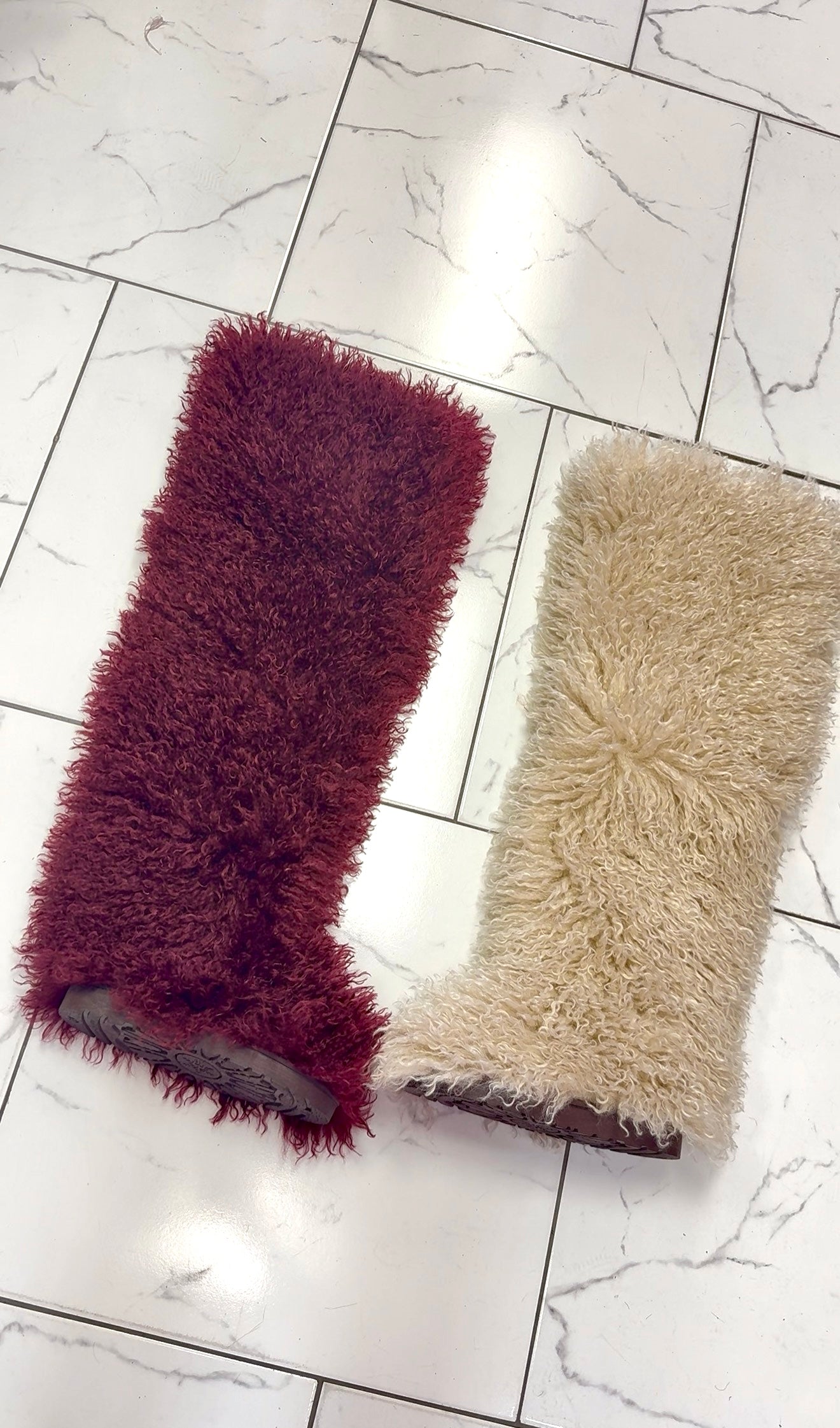 Burgundy FUR BOOT